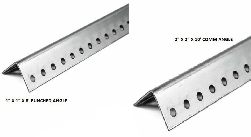 Punched angle for overhead garage door